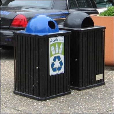 J. TRASH/RECYCLING RECEPTACLES 1. Locate trash receptacles at intersections and adjacent to outdoor seating. 2.