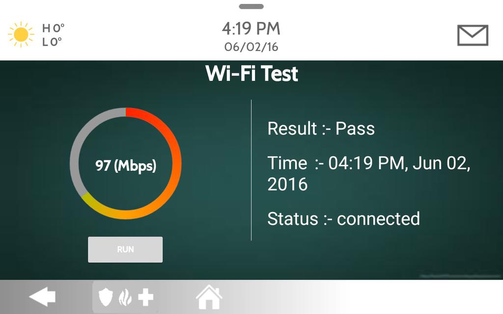 SYSTEM TESTS WI-FI TEST FIND IT Wi-Fi Test The Wi-Fi test checks the IQ Panel 2 s connection to your network (router). Before running this test, be sure to connect the panel to the network.