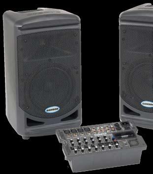 In addition, the speakers, mixer, and integrated 1 3/8-inch speaker stand mounts can be transported as a single compact bundle