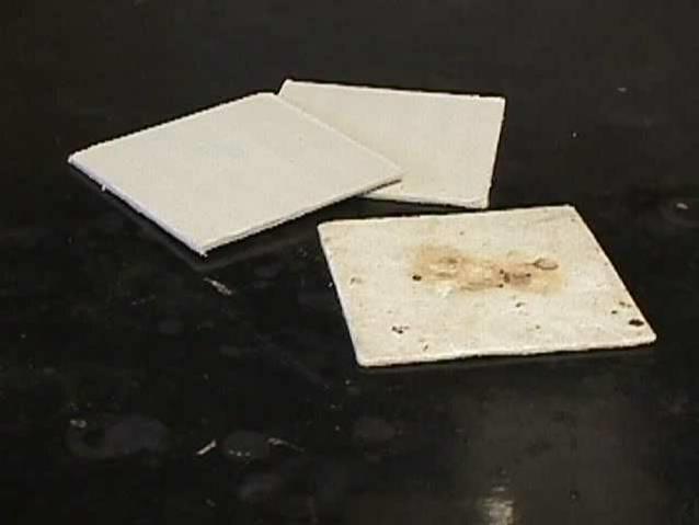 Pressed Fiber Pad A 4 x 4 square of ceramic fiber provides a surface for hot