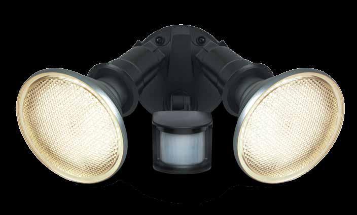 TWIN FLOODLIGHT WITH SENSOR (29W) This versatile floodlight features dual lights that can be independently positioned allowing different areas to be illuminated.