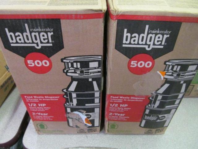 Page: 14 5229 (2) Badger 500 Food Waste Disposers, 1/2HP 5238 Insinkerator Evolution Essential Food Waster 5230 (2) Badger 900 Food Waste Disposers,