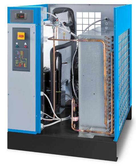 Lay-out: DRY 690-1260 Air-Air exchanger Air-Refrigerant evaporator Condensate separator Bypass