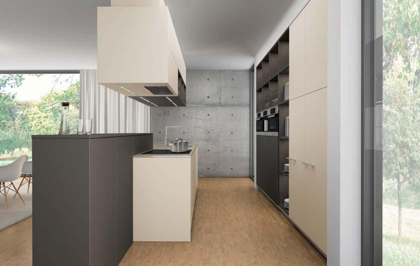 Thus floor and wall units form a single unit, the isle becoming a freestanding sculpture resting within itself.