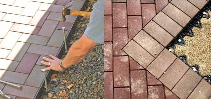 5 Installation Instructions - Non-Permeable Landscape AZEK Standard Pavers Only INSTALL BORDERS AND ACCESSORY PAVERS If the project requires curved or straight borders the accessory pavers can