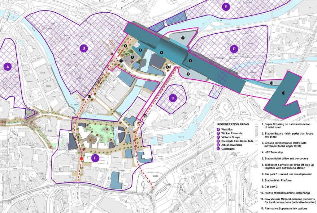 Regeneration Potential The Riverside area forms part of an increasingly important axis of development for the city, with an established Riverside Business District although it has yet to fully