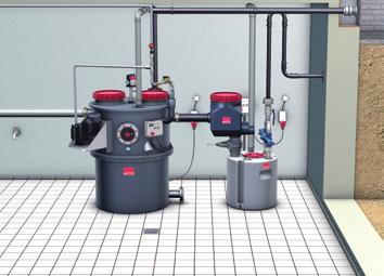 Eco-Jet and Hydrojet round grease separators made of polyethylene for free-standing installation The figure shows the Hydrojet-RA sampling pipe and lifting plant must be ordered separately.
