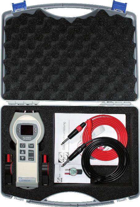ARCUSPHASE - Case Sets ARCUSPHASE 1x VDS Set with case with recharger set for rechargeable batteries 1x ARCUSPHASE 1x VDS 1x Measuring line red, for LR-system, 2 m long 1x LRM-LR adaptor for