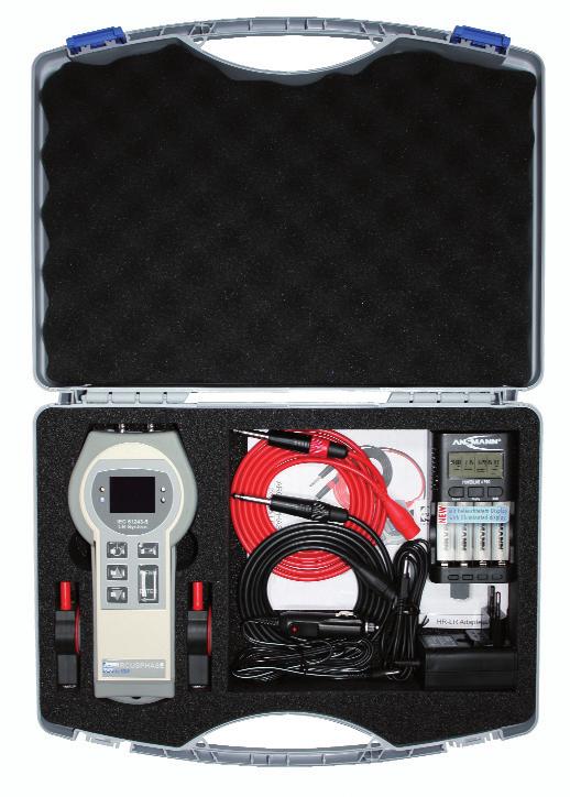 adaptor 1 x Plastic case Type number 698 400 Voltage Detecting Systems ARCUSPHASE 2x VDS & UPC Set with case with batteries 1x ARCUSPHASE 2x VDS & UPC 1x Measuring line black, for LR-System, 2