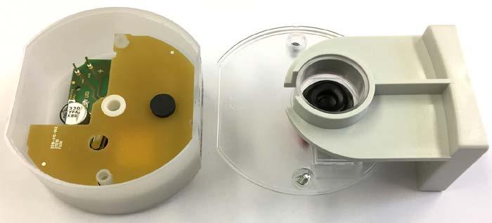 Cable bushing for safe wiring One brightness sensor behind the cover on top Integrated temperature sensor Integrated