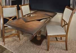 Chestnut Almond Optional Theater Seats are available in Almond or Chestnut Our freestanding table comes standard with a large leaf extension and four chairs, (two with hidden storage and two