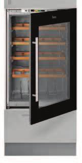 temperature alarm Interior Light ( 15w ) 2 adjustable wooden shelves  ): 85 Built-in wine cooler Capacity : 35 bottles