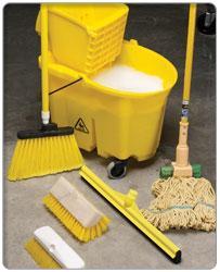 Materials needed include: disposable gloves several disinfectant cleaners for the fixtures and floors antibacterial glass cleaner Wipes, towels and/or clean