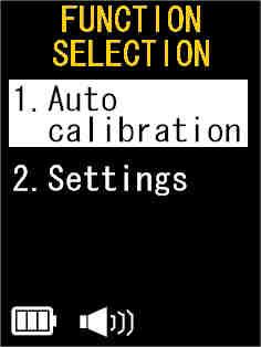 3. Select the [1. Auto calibration] with the buttons. 4. Press the Menu/Enter button. 5.