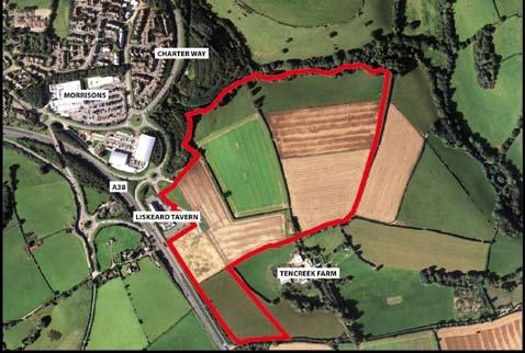 The Proposal Site The Site is formed by 26 hectares of mostly agricultural land at Tencreek Farm, close to the A38/A390 junction and the Liskeard Tavern. Where is the site?