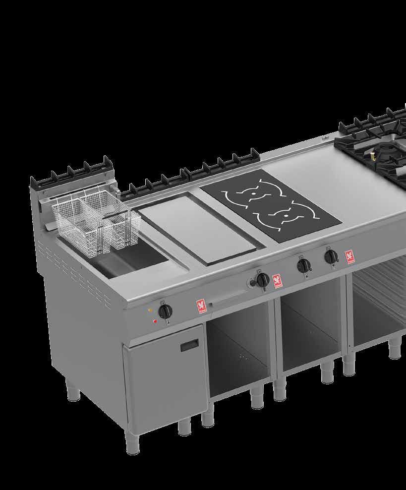 F900 SERIES FEATURES Griddle plate completely surrounded by grease trough for ease
