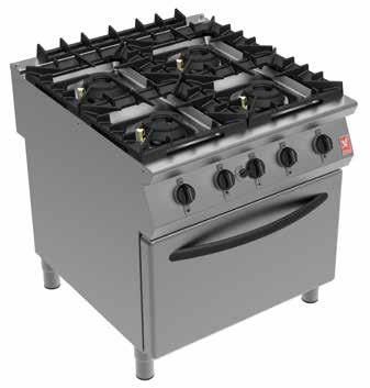 GAS OPEN TOPS Chefs can depend upon F900 open top models to cope with the