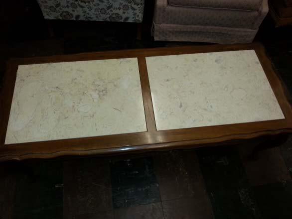 Table End table, with marble inlays 50 w x 20 d x 15