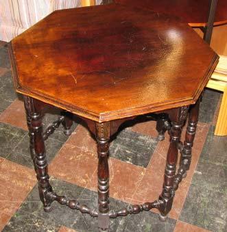 brown 28 w x 15 h x 28 d Table End table, octagon