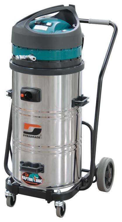 8' (238 cm) water static lift; 120 CFM (3,400 L/Min) vacuum flow. Allows operation of two tools simultaneously. Vacuum starts automatically with startup of tool.