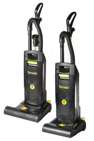A lightweight handle, brushassisted movement, on-board tools, quiet operation, and HEPA cartridge filter make the Tornado CV 30 and CV 38 the choice of cleaning professionals.