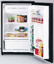 capacity Two adjustable cabinet shelves Two and one-half door shelves Vegetable/fruit pan Can rack Available in