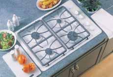 Built-In Cooktops: 30" Gas These models include Sealed burners (except JGP320EC) Electronic pilotless ignition Note: bold = feature upgrade from previous model Precise Simmer burner keeps delicate
