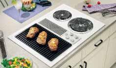 Built-In Cooktops: Downdraft Electric Select-Top Modular These models include Infinite heat rotary controls Powerful 400 CFM downdraft venting system Heating element ON indicator light Note: bold =
