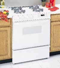 Profile 30" Slide-In Gas Range JGSP44WEY White on white SmartSet Electronic Controls Self-cleaning oven with Delay Clean option Sealed burners Standard simmer burner
