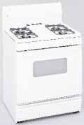 subtop Slide-out broiler drawer Extra-large broiler pan with grid Two oven racks Interior oven light Note: bold = feature upgrade from previous model 30" Free-Standing Gas Range JGBC20BEA White,