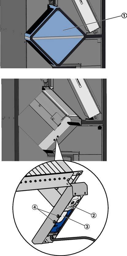 Maintenance and cleaning Repair > Repair 3. De-install the extract air fan, Ä on page 36 4. Loosen the two Phillips screws (Fig. 30/2). 5. Remove the entire exhaust air damper assembly (Fig. 30/1). 6.