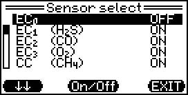 Sensor selection Activation /Deactivation Every sensor can individually be de-activated / activated for each measurement.