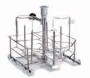 LPT100DS Stainless steel pipette washing trolley with drying system connection for washing and drying of 100 pipettes with a capacity of 1 to 20 ml and a height up to 450 mm.