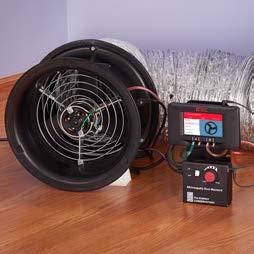The Minneapolis Duct Blaster is used to measure the airtightness of ductwork.