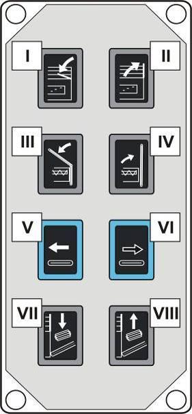 4.4.2. Control elements of the rear control panel The rear control panel must be used in order to bring the machine into operating position.