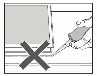 If during installation the seal around the frame does not sit flush within the countertop at the corners, the corner radius (maximum 3/16" (4 mm) can be carefully filed down to fit.