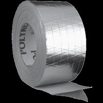Strong polyester film laminated and  supports a thick blanket of fiberglass insulation.