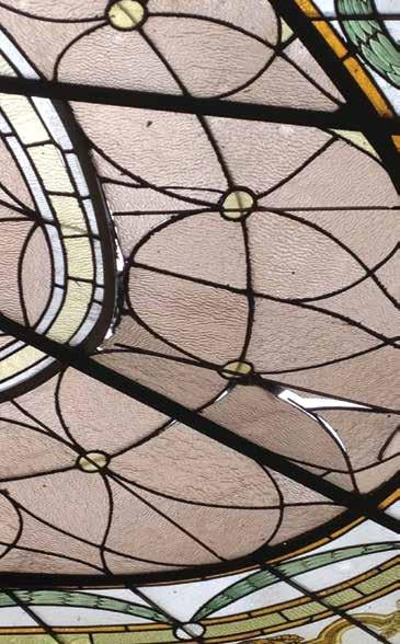 The current bar design did not offer the proper support that a stained glass ceiling requires.