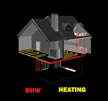 water to both domestic hot water and hydronic heating applications even for larger homes.