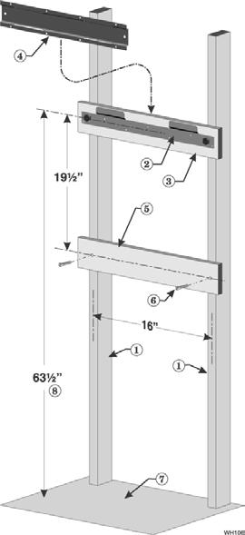 Wall-mounting the boiler (continued) Install the wall-mount bracket and spacer boards (by installer) 1. See Figure 4, page 10. 2. Locate the studs must be on 16-inch centers.
