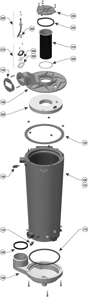 WM97+155 heat exchanger assembly (see Figure 122, page 120 for part