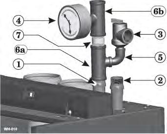 Boiler hydrostatic test (continued) Figure 6 Install pipe fittings for relief valve and pressure/temperature gauge DO NOT mount relief valve until AFTER hydrostatic testing (see