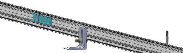 Using one (1) self-drilling, self-tapping screw, one (1 ) inch from the edge of the rail, secure the internal splice into the rail as shown on the right.