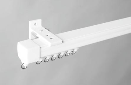 5 and 3 metres C-TRACK - Steel track - Plastic wall brackets - Suited for lightweight curtains - Track is lipped, ensuring smooth gliding