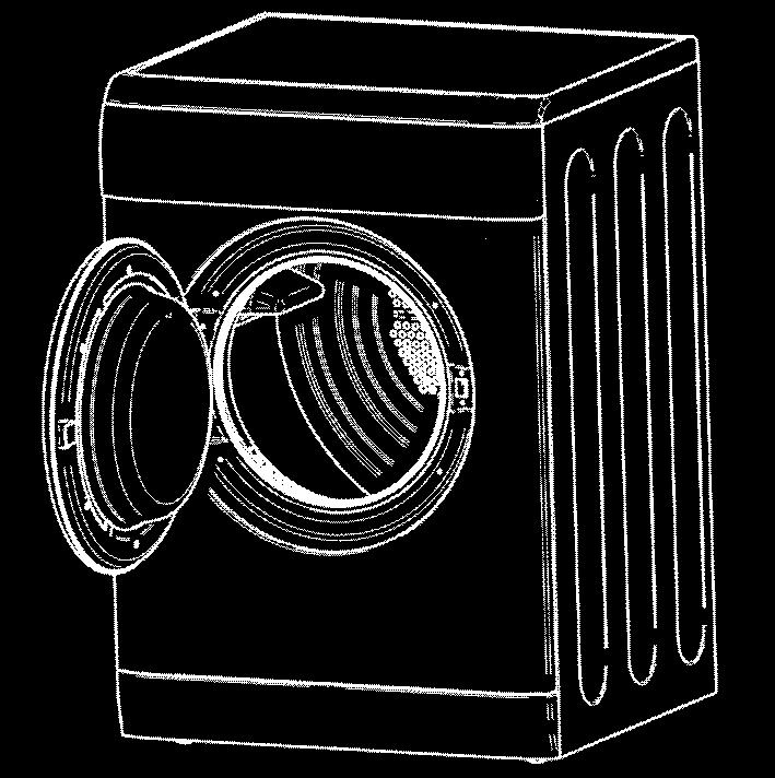 Dryer Description The front The back Control Panel Drum Rating plate Air Intake Vent Caution: Hot!