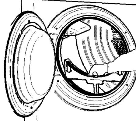 The filter is found in front of the dryer trim (see diagram). Cleaning External parts in metal or plastic and rubber parts can be cleaned with a damp cloth.