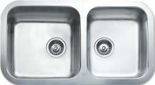 BE Double BE 2B 845R Double bowl undermount sink, available with small bowl on the right only R5,000.