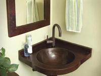 Traditional console sinks are white porcelain with wooden or metal legs, and have little to no counter