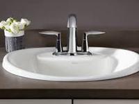 Drop in Sink A sink that is lowered into a cut out space in the countertop, along with the sinks