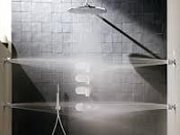 water sprays inside the shower.